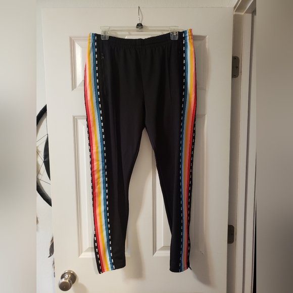 NWOT Victoria's Secret Pink Rainbow track pants size Large - Picture 2 of 5